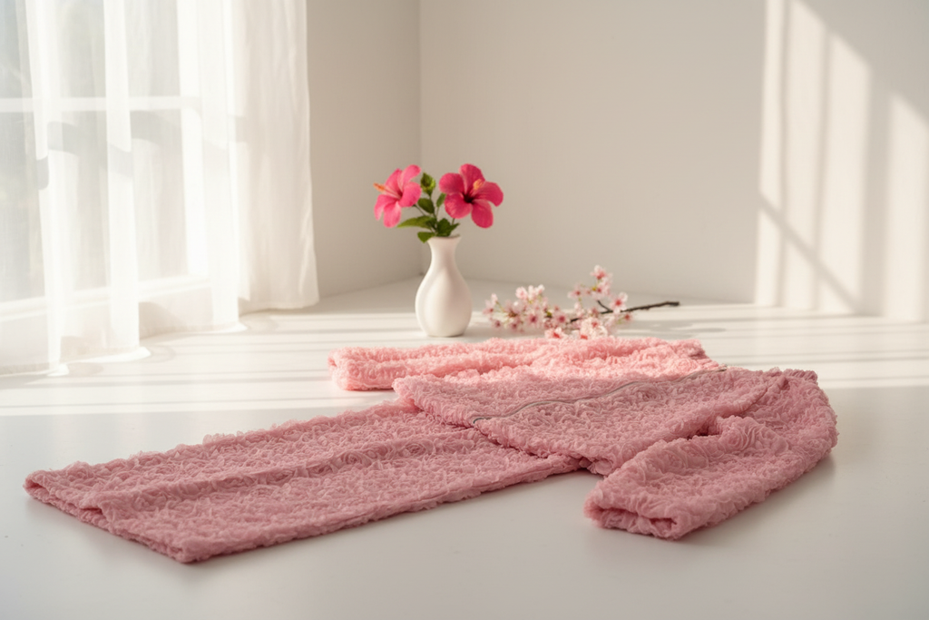 3D Floral Pink Set in elegant setting