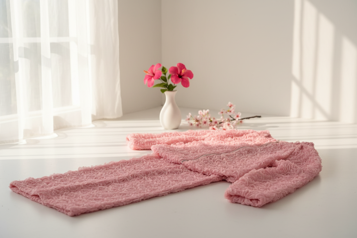 3D Floral Pink Set in elegant setting