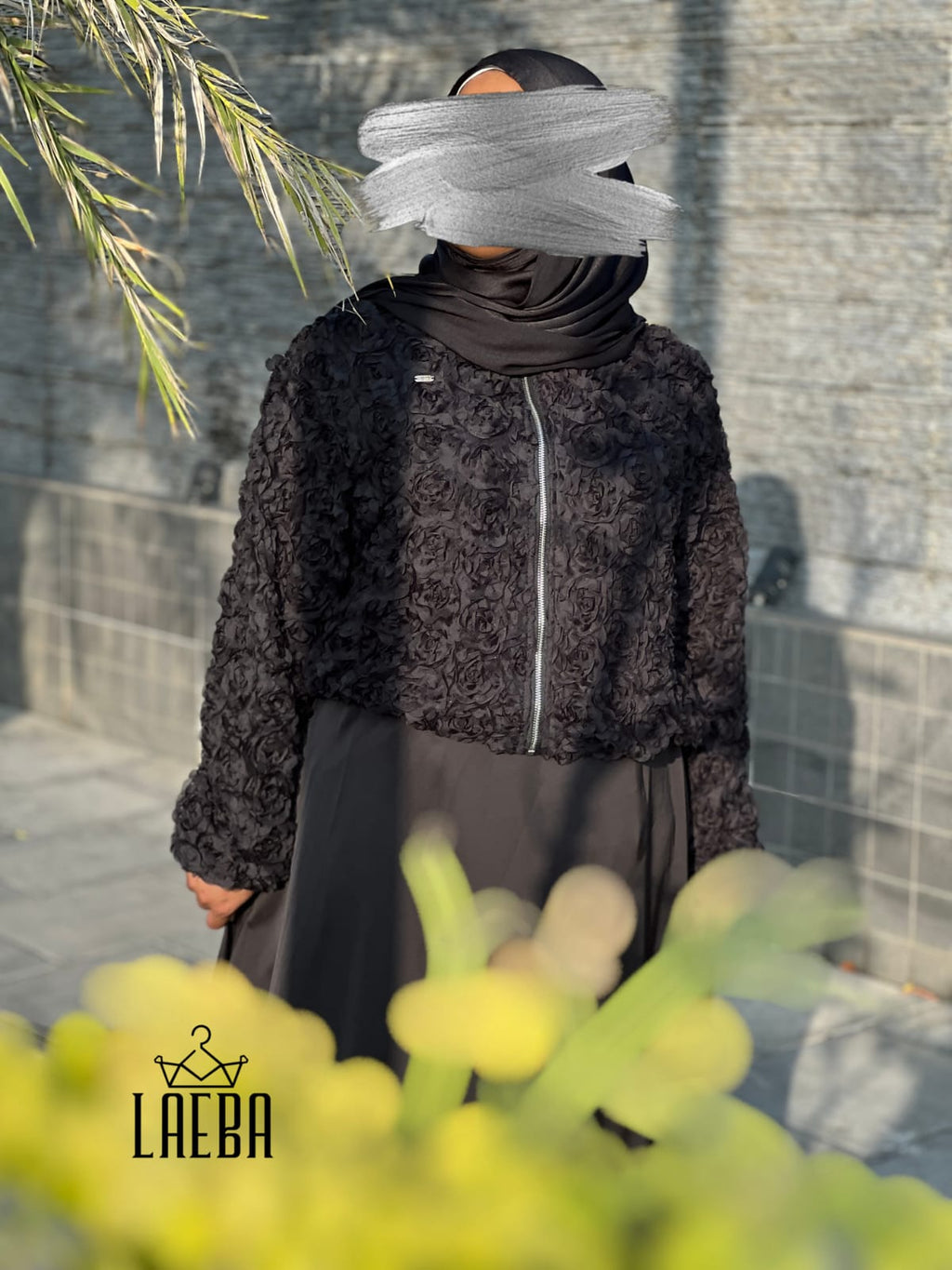 3D Floral Black Set