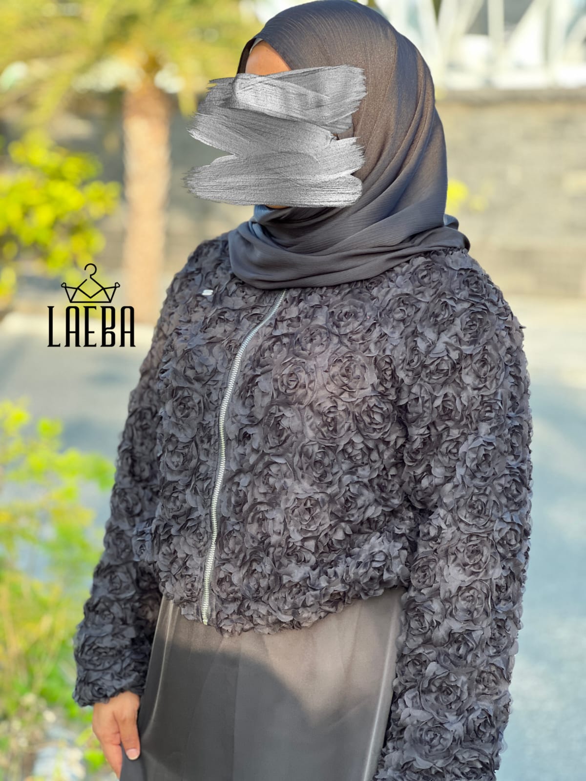 3D Floral Black Set