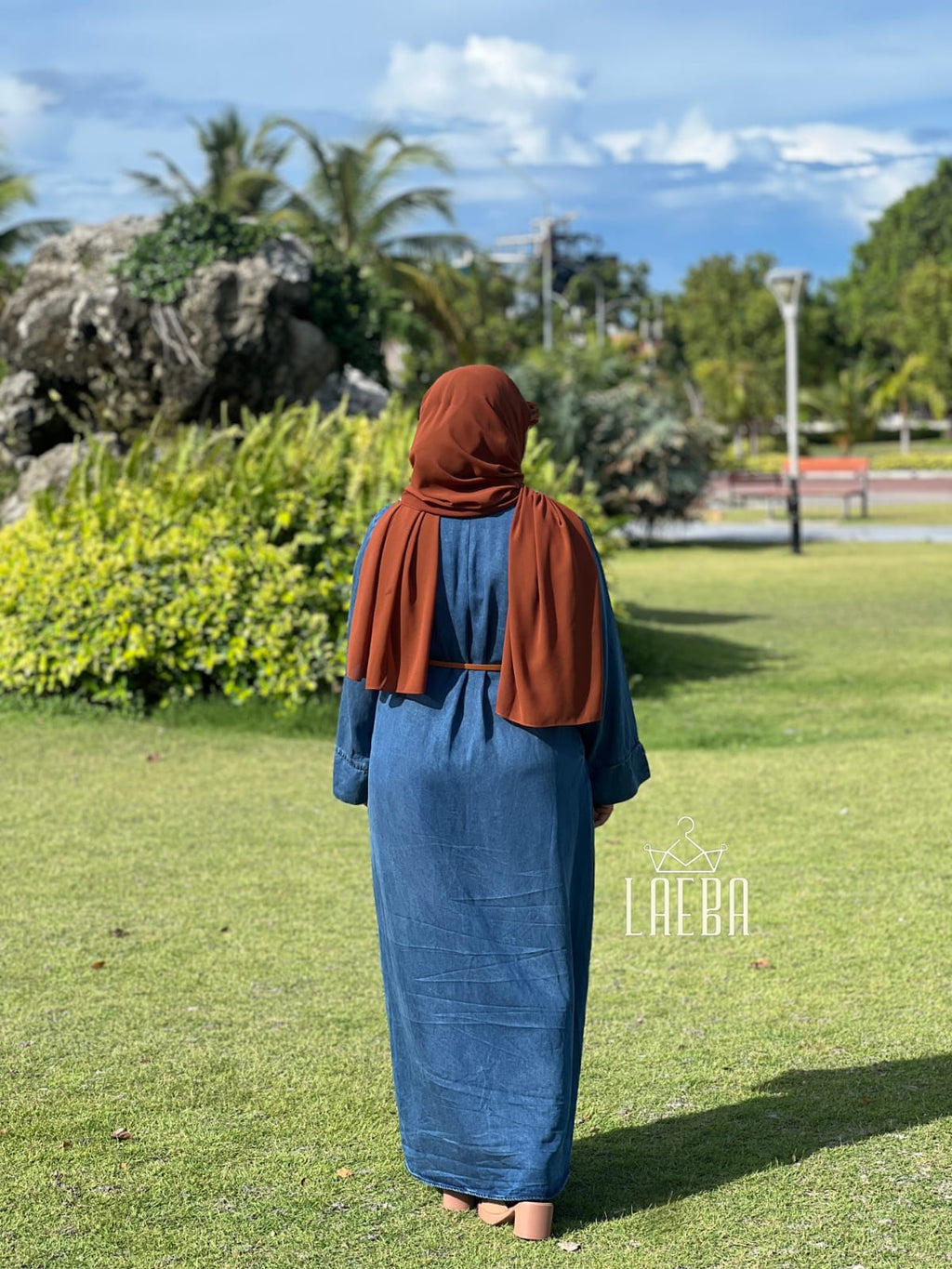 Denim Abaya in Blue