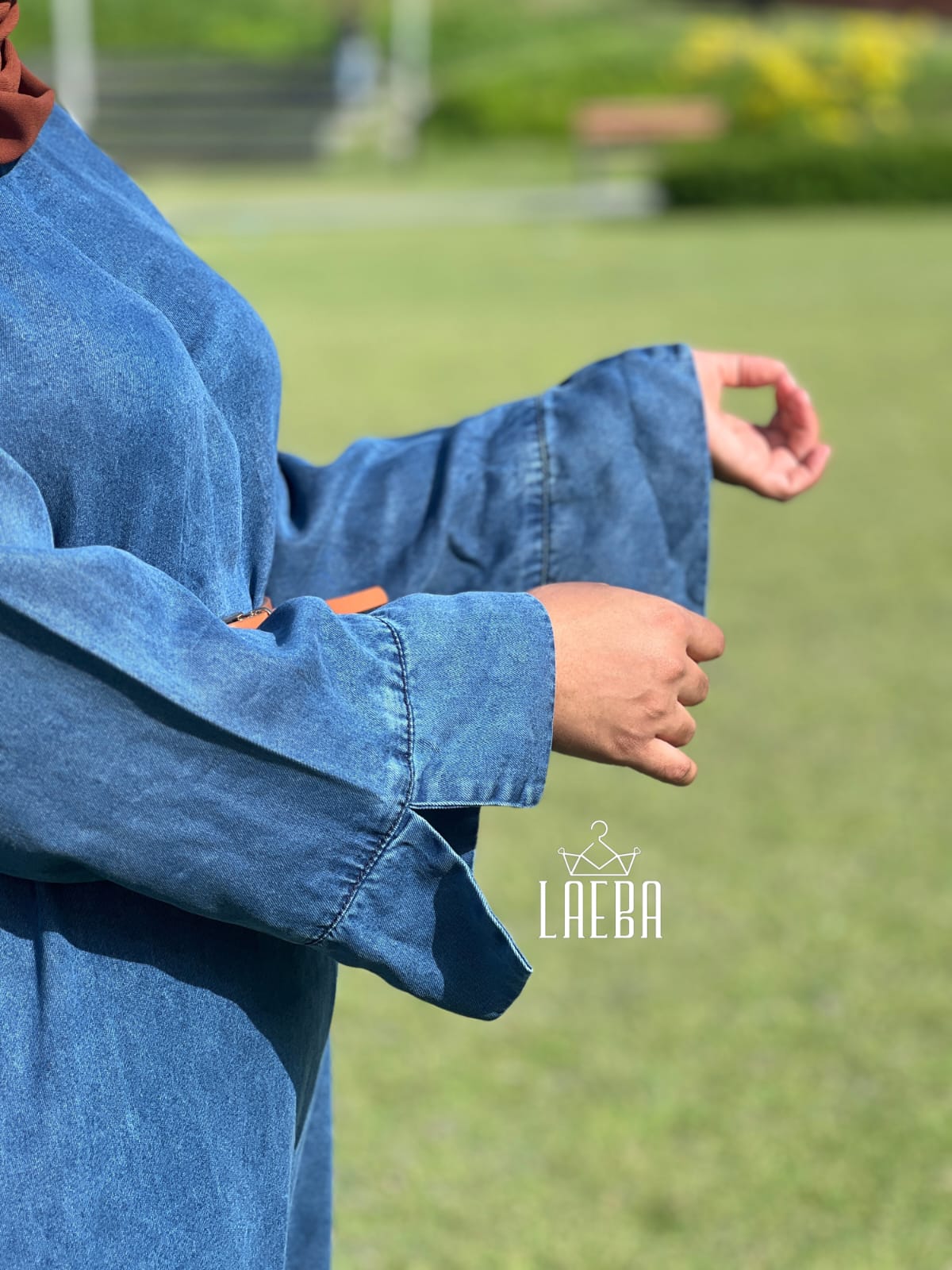 Denim Abaya in Blue