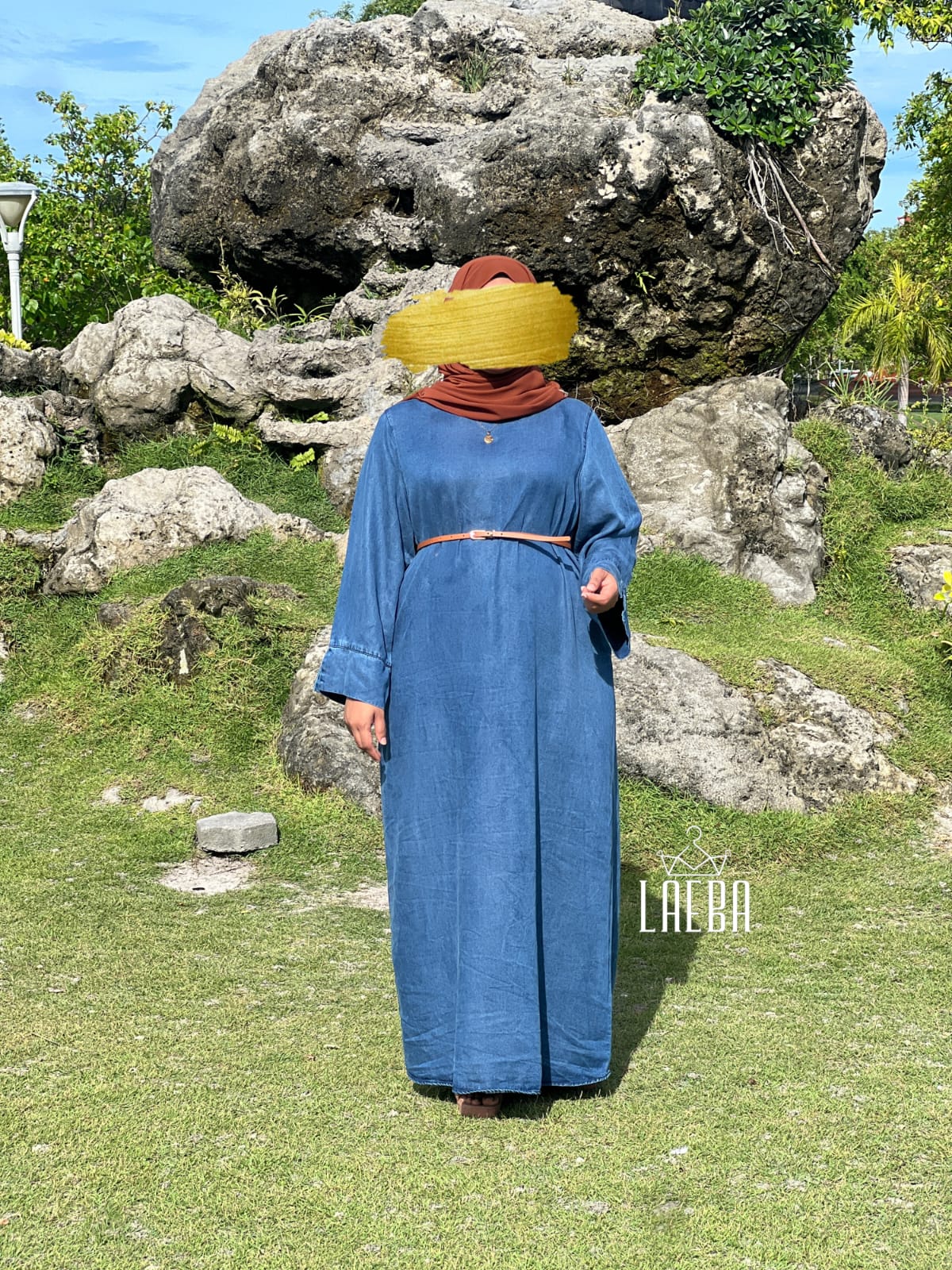 Denim Abaya in Blue