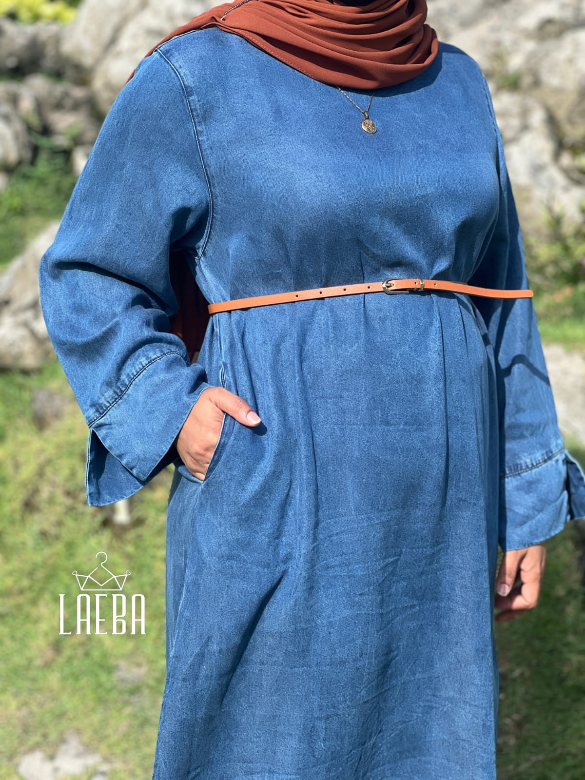 Denim Abaya in Blue