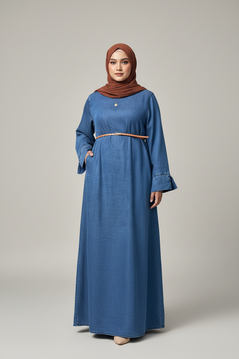 Denim Abaya in Blue
